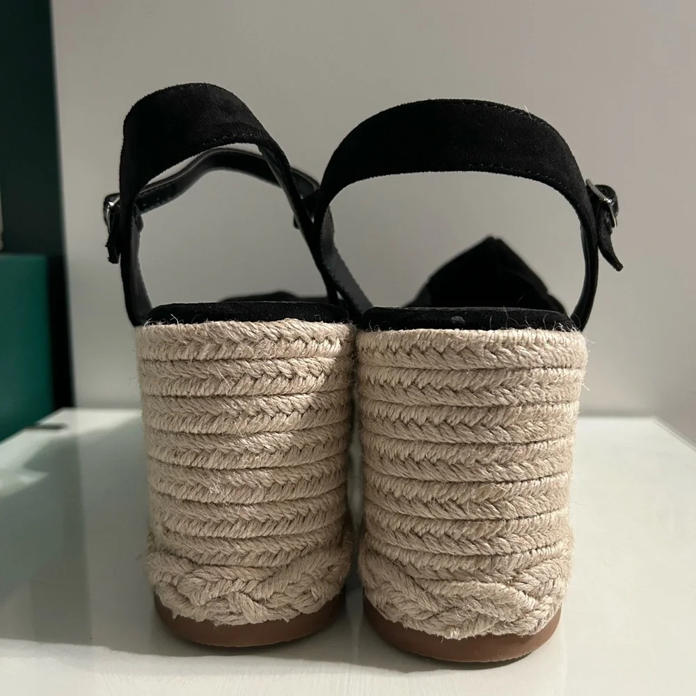 The Drop Black Platform Wedge Espadrille Style Jeremy - Picture 3 of 5